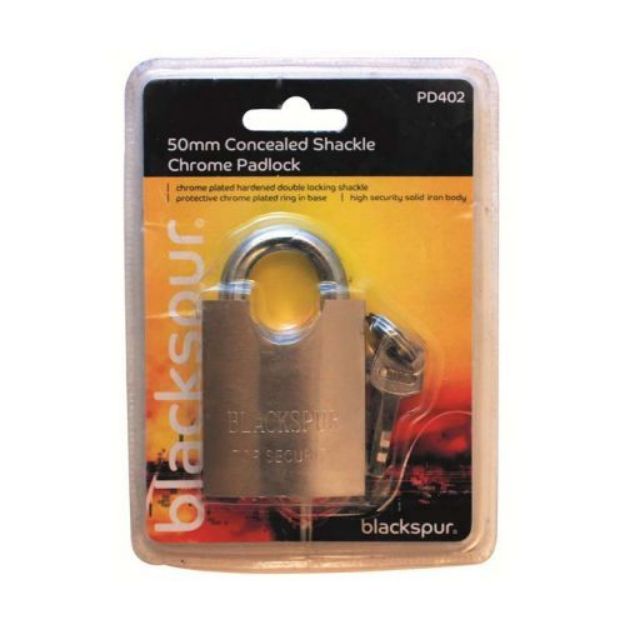 Picture of BLACKSPUR PD402 50mm CONCEALED SHACKLE PADLOCK