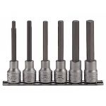 Picture of TENGTOOL M1211 6PC 100mm 1/2&#039;&#039; DR HEX BIT SOCKETS ON CLIP RAIL SET INCL 5,6,7,8,10,12mm