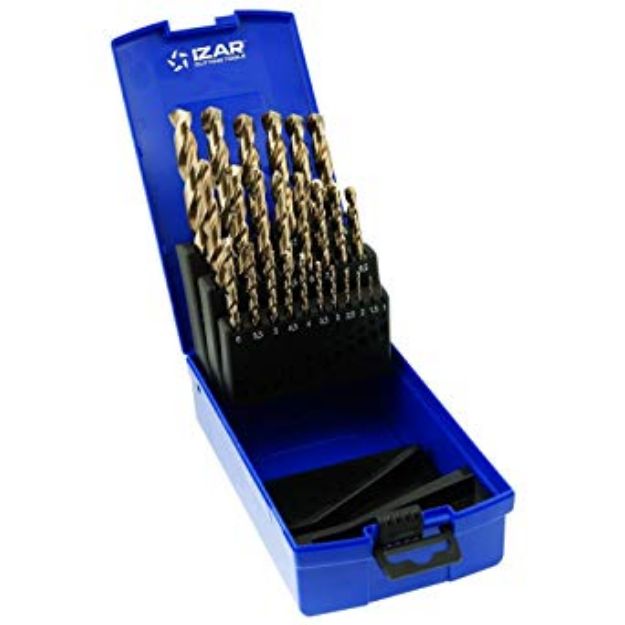 Picture of IZAR 1456 1.0MM TO 13.0MMx0.5MM HSS-CO 1016 COBALT JOBBER DRILL BIT SET 25PCS