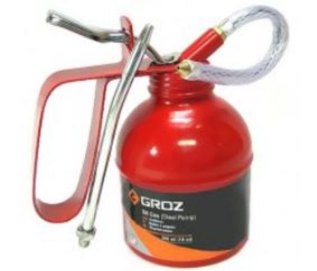 Picture of GROZ Oil Can PT Type 500ml, Steel Pump - 7" Flexible Spout