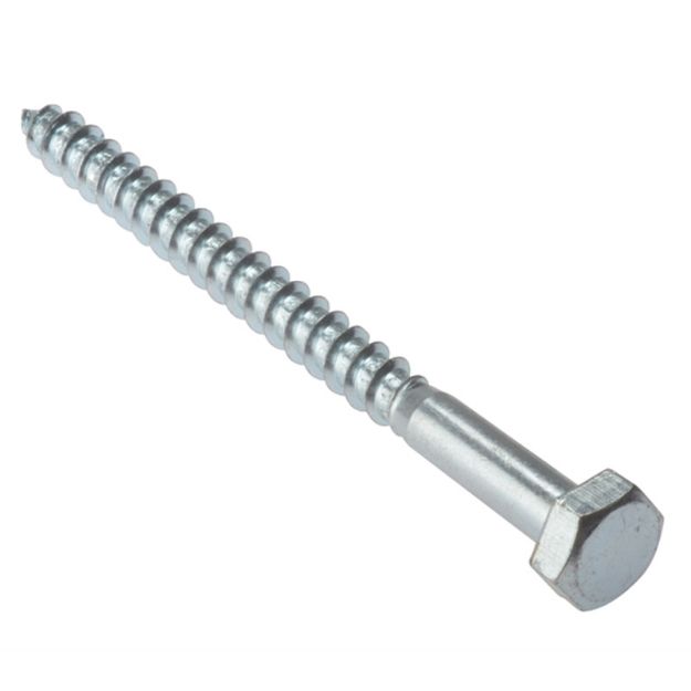 Picture of M8X80MM Z/P HEX COACH SCREWS