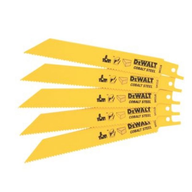 Picture of Dewalt DT2345 Pkt 5 Sabre Saw Blades 152mm 10TPI General Purpose (Wood, Metal, Plastic)