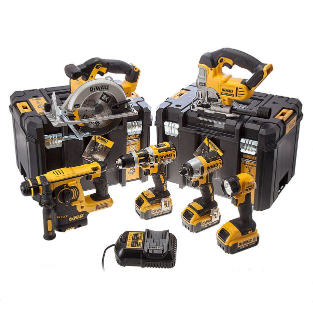 Picture of DEWALT DCK699M3T 6pc 18V XR COMBO KIT INCLUDES DCH253 SDS DRILL, DCD795 BRUSHLESS COMBI DRILL, DCF886 BRUSHLESS IMPACT DRIVER, D