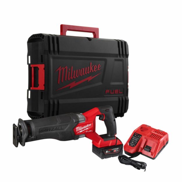 Picture of Milwaukee M18 Fuel One-Key Sawzall M18ONEFSZ-501X c/w 1 x 5Ah Battery Rapid Charger in Case 