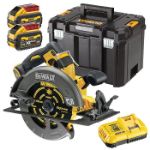 Picture of Dewalt DCS578X2 54V XR Flexvolt High Power Circular Saw 5800rpm 67mm Cutting Depth 190x30mm Blade 3.6kg C/W 2 x 9.0Ah Li-ion Batteries & Charger In T-stak Box  + Claim free 9AH XR FLEXVOLT Battery