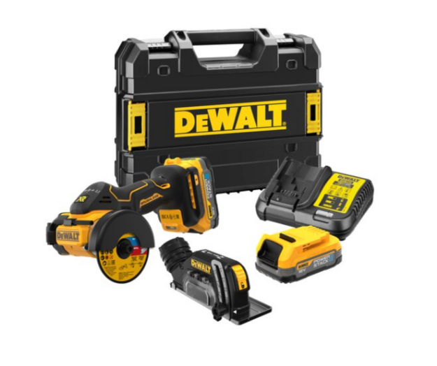 Picture of Dewalt DCS438E2T-GB 18v XR Brushless 76mm Cut off Tool Kit 2 x Compact Powerstack Batteries  + FREE PRODUCT DCS355N Multitool