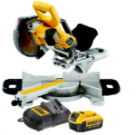 Picture of DEWALT DCS365M2 18V XR 71/4" 184mm MITRE SAW, c/w charger, 2 x DCB182 4.0ah Li-Ion Batteries