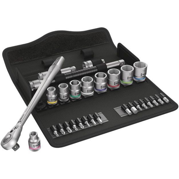 Picture of WERA 8100SB8 SOCKET SET 3/8" DRIVE METRIC ZYKLOP METAL SWITCH