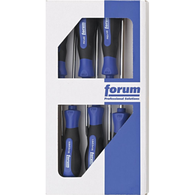 Picture of FORUM PZ SCREWDRIVER SET 6PCE CONTAINS 3.5, 4.5,5.5, 6.5 & PZ 1 & 2 