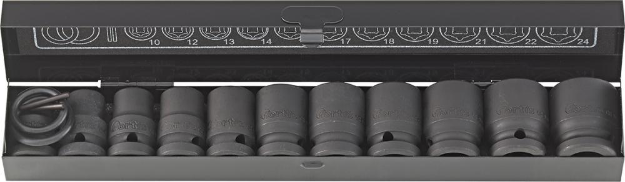 Picture of FORTIS SET 1/2" STD  IMPACT SOCKET SET  10-24MM 15p set