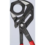 Picture of Knipex 86 01 Pliers Wrench pliers and a wrench in a single tool with non-slip plastic coating grey atramentized polished  