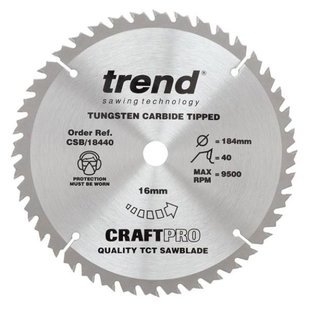 Picture of Trend CRAFT SAW BLADE 184MM X 40T X 16MM