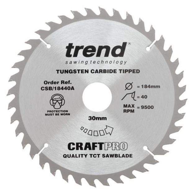 Picture of Trend CRAFT SAW BLADE 184MM X 40T X 30MM