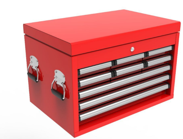 Picture of Toolbox TBT4609-X Red 9 Drawer Top Box W/ Ball Bearing Slides 660x307x435 mm  