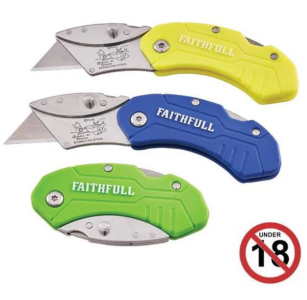 Picture of XM24 Faithfull Hi-Vis Folding Utility Knife XMS24UTILITY