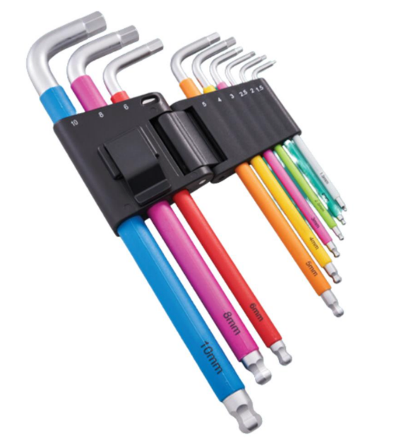 Picture of XM24 FAITHFULL 9 PIECE COLOUR CODED HEX KEY SET XMS24HEXKEYS