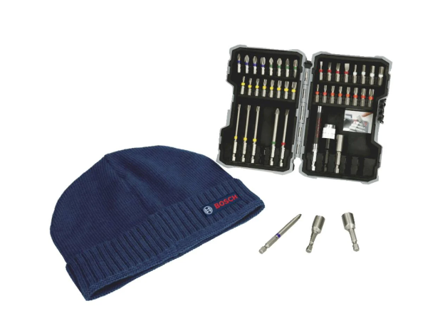 Picture of Bosch 0615997658 Accessories Bit Set 43pc + Free Bosch Beanie 