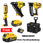 Picture of Dewalt DCK246P2T 18v XR Combo Nailer Kit Includes DCN930 Framing Nailer & DCN660 16g Angle Finsh Nailer C/W 2 x 5.0Ah Li-ion Batteries & Charger In DWST83347-1 Mobile T-stak Box + Claim Free Torch & Battery