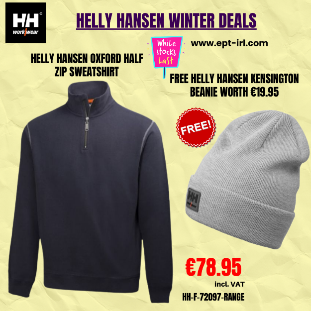 Picture of HELLY HANSEN OXFORD HALF ZIP SWEATSHIRT + free HELLY HANSEN KENSINGTON BEANIE worth €19.95