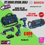 Picture of Bosch 3pc 18v Brushless Combo Kit Includes GSB18V-45 2 Speed Combi Drill GDX18V-200 Impact Driver GWS18V-7 Angle Grinder C/W 2 x 5.0Ah Li-ion Batteries & Charger In Kitbag 0615990N35 