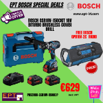 Picture of Bosch GSB18V-150CKIT 18v Biturbo Brushless Heavy Duty 3 Speed Combi Drill 150nm 0-2200rpm C/W 3 x 8.0Ah Procore Li-ion Batteries & Charger In Box 0615A50033  